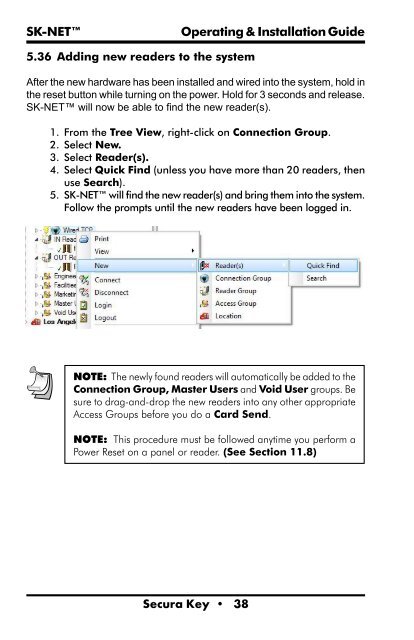 SK-NET™ Operating & Installation Guide - Secura Key