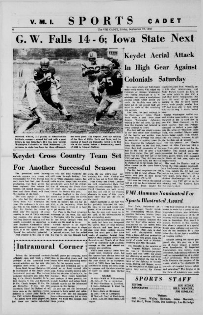 The Cadet. VMI Newspaper. September 27, 1963 - New Page 1 ...