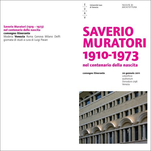 SAVERIO MURATORI 19101973 retevitruvio