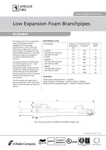 Low Expansion Foam Branchpipes - Hawkes Fire