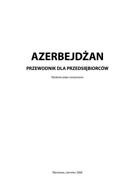 AzerbejdÅ¼an â przewodnik dla przedsiÄbiorcÃ³w