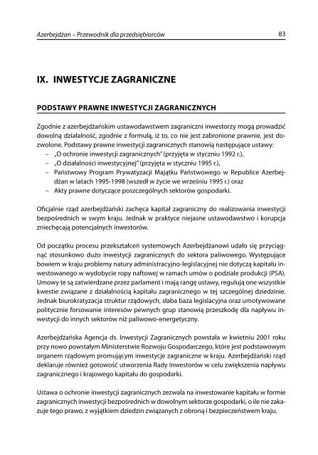 AzerbejdÅ¼an â przewodnik dla przedsiÄbiorcÃ³w