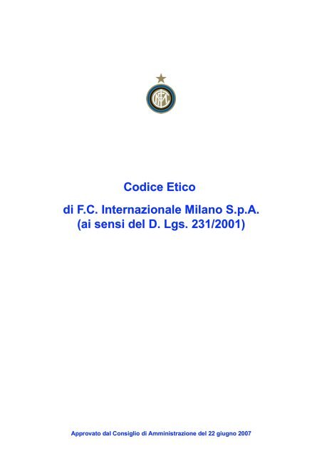Codice Etico - Inter