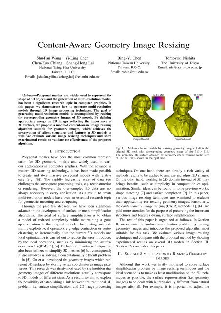 Content-Aware Geometry Image Resizing - Computer Graphics ...