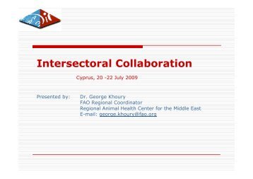 Intersectoral Collaboration - Middle East - OIE