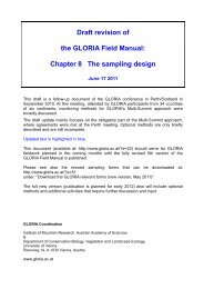 Draft revision of the GLORIA Field Manual - The Global Observation ...