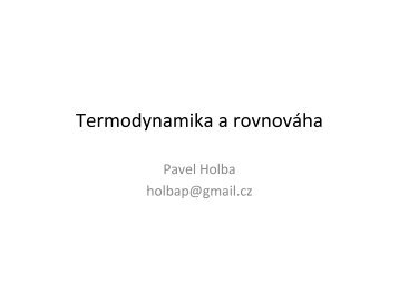 Termodynamika a rovnováha (PDF)