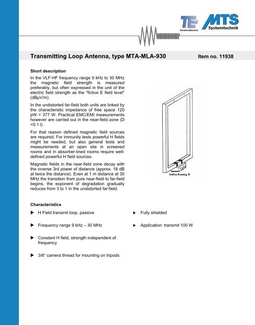 Transmitting Loop Antenna, type MTA-MLA-930