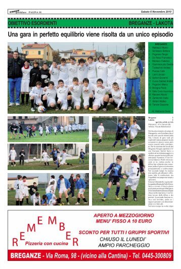 30 ottobre 2010 - BREGANZE - LAKOTA - SPORTquotidiano