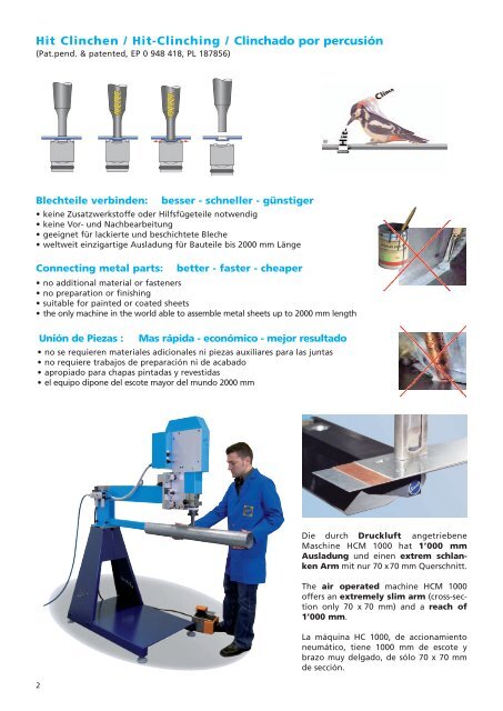 Máquina de clinchado fija Hit HCM 1000 Prospecto (PDF) - Eckold