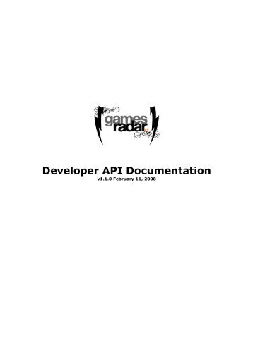 Developer API Documentation - GamesRadar