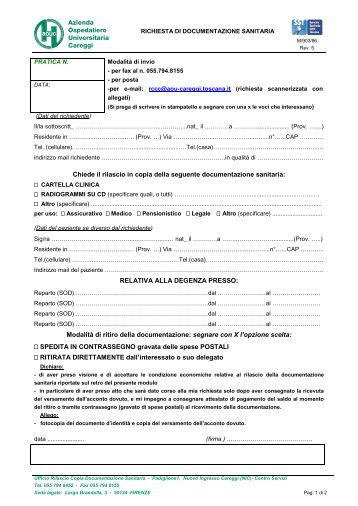 Modulo di richiesta per il rilascio di garanzie su 