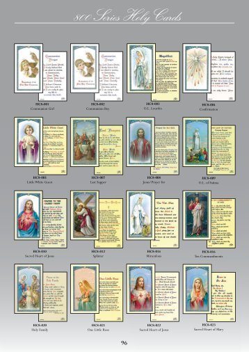 800 Series Holy Cards - Christian Supplies