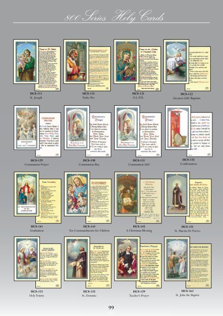 800 Series Holy Cards - Christian Supplies