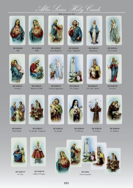 800 Series Holy Cards - Christian Supplies