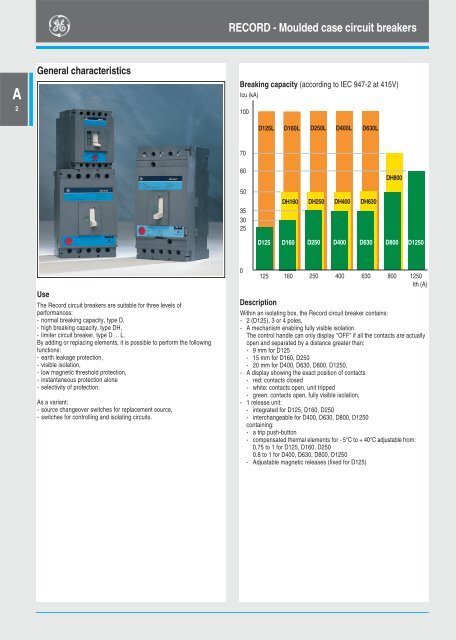 RECORD - Moulded case circuit breakers - GE Industrial Solutions