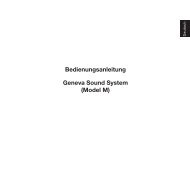 GENEVA Menual Model M+CD - TAD-Audiovertrieb GmbH