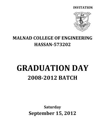 GRADUATION DAY - Malnad College of Engineering