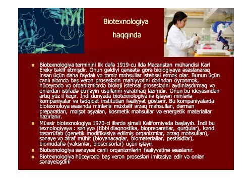 NanoBiotexnologiya vÉ ya BioNanotexnologiya XXI Ésrin ...