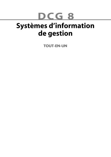 EN -UN DCG 8 SystÃ¨mes d'information de gestion - Dunod