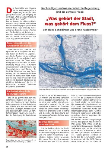 Nachhaltiger Hochwasserschutz in Regensburg und die zentrale ...