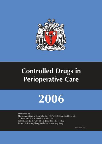 Controlled Drugs in Perioperative Care - aagbi