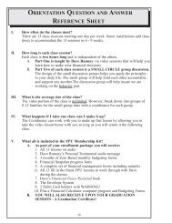 orientation question and answer reference sheet - The Dave . 