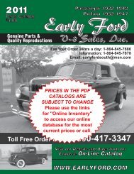 Toll Free Order Line: 1-800-417-3347 - Early Ford V8 Sales