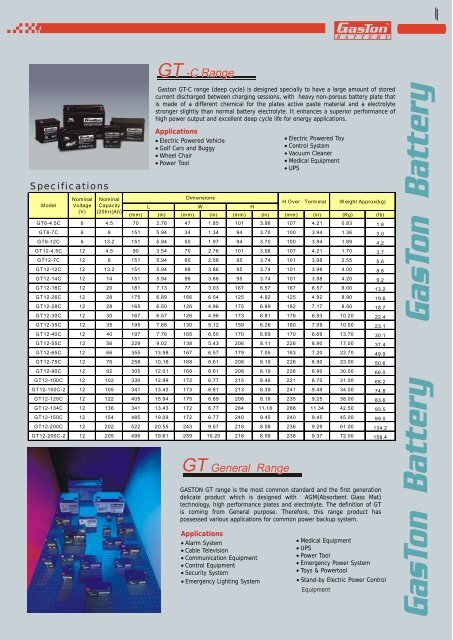 General Catalogue - Gaston Battery Industrial Ltd.