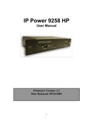 IP Power 9258 HP User Manual Firmware Version - Plantron