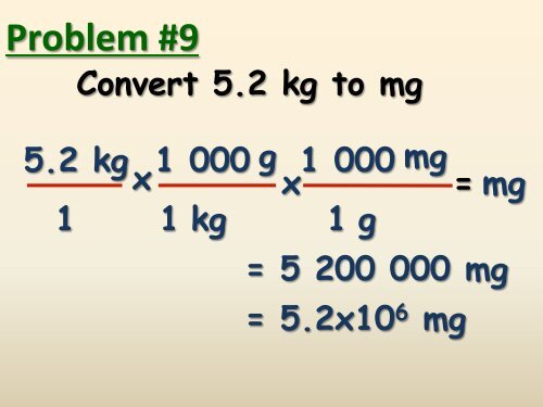 Metric conversion problems