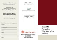 Neue MS- Therapien - Knappschaftskrankenhaus Sulzbach