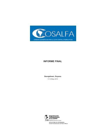 INFORME FINAL - Saúde Pública Veterinária - Panaftosa