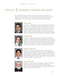 MoveMent DisorDer specialists - UW Medicine