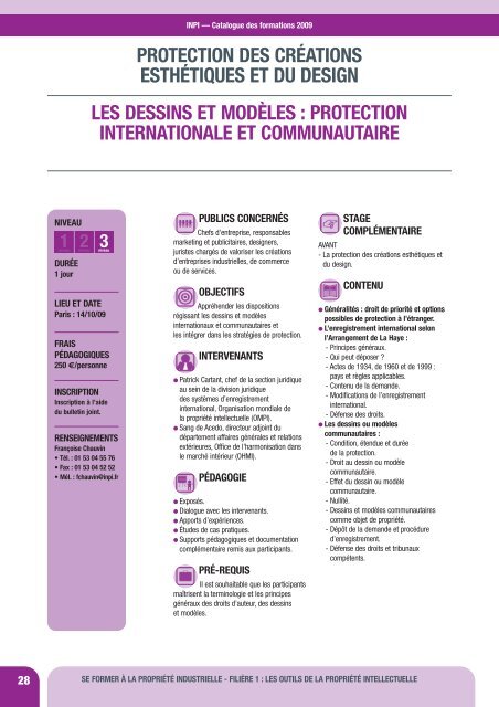 Catalogue des formations 2009 - Inpi