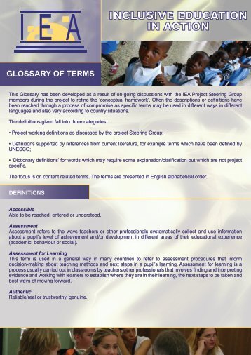 Glossary of Terms - Inclusive Education in Action