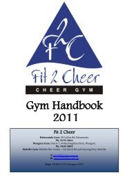 F2C Gym Handbook 2011 - Fit  2 Cheer