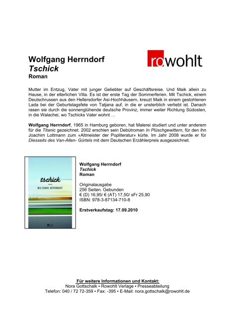 Wolfgang Herrndorf Tschick - Fuxx-online.de