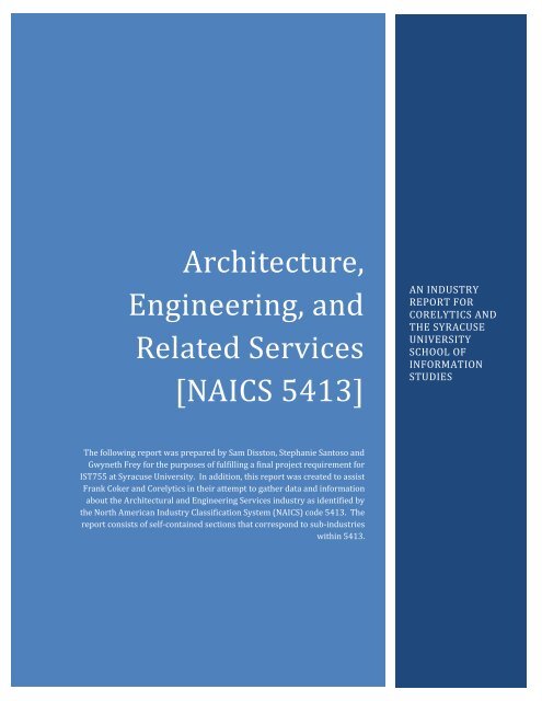 Architecture, Engineering, and Related Services [NAICS 5413]