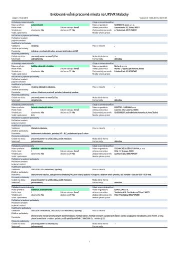 Váš názor je dôležitý Práca v lokalite Levice. Najnovšie pracovné ponuky, voľné pracovné miesta, brigády a práca pre absolventov vo vašom regióne.