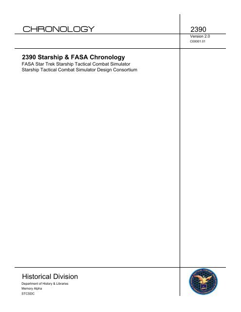 2390 Starship &amp; FASA Chronology - Tactical Starship Combat