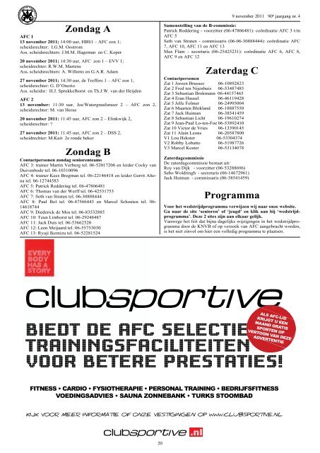9 november 2011 90ste jaargang nummer 4 - AFC, Amsterdam
