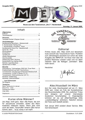 Editorial Abschlussball im  März - TanzCentrum Die 3