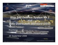 Ship Self Defence System Mk 2 and Data Distribution Standard (DDS)