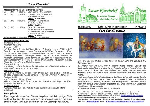 Unser Pfarrbrief - Kalare.de