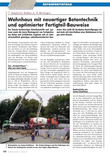 Wohnhaus mit neuartiger Betontechnik und optimierter Fertigteil ...