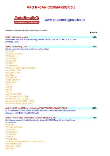 vag k+can commander 5.3 - Auto-diagnostika