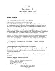 Cultivate Fact Sheet 6 SENSORY GARDENS - Communitywebs.org