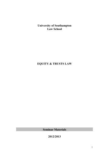 Soton Equity and Trusts - alastairhudson.com