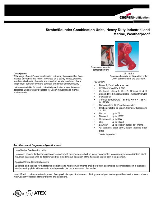 Specification Sheet - Cooper Industries